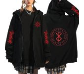 Otoño Invierno abrigo con cremallera Sudadera con capucha moda sudadera Harajuku Anime Berserk Cool Loog manga hombres mujeres chaquetas ropa Harajuku Puck S