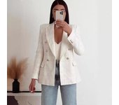 Nueva chaqueta de traje cruzada a cuadros para mujer de otoño e invierno de Tooxika 2XL
