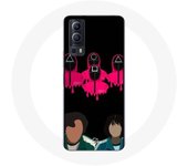 Coque Vivo Y72 Squid Game Seong Gi hun et Kang Sae Byeok Masques Triangle carré et Cercle