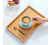 Platos de té rectangulares de bambú, bandeja de madera sencilla, vajilla, barra de té, bandeja de almacenamiento para sala de estar, accesorios de cocina para el hogar