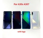 Carcasa para Samsung Galaxy A30s A307 A307F A307G batería trasera Panel de puerta trasera piezas de repuesto con cámara blanco