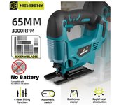 Sierra caladora eléctrica inalámbrica NEWBENY de 21 V, 65 mm, 2400 SPM, herramienta eléctrica para carpintería recargable, portátil y multifunción para batería Makita de 18 V Without Battery