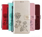 Funda tipo cartera de piel rosa con tapa para Samsung Galaxy A15, A25, A35, A55, 5G, A06, S24, S25, A26, A36, A32, A52, A56, A05S, A14, A24, A34, A54, S23, A16, A13, M35. Galaxy M53 5G