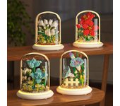 Ramo de flores DIY Plantas Minifiguras Bloques de construcción Juguetes educativos Regalo Decoración de escritorio para niñas y familia White lily-510Pcs