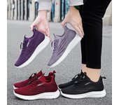 Zapatos para correr para mujer, zapatos antideslizantes para caminar, ligeros, zapatos de entrenamiento para gimnasio, zapatillas de deporte transpirables con cordones para mujer, zapatos deportivos al aire libre 36 negro