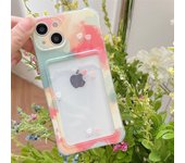 Funda para iPhone con tarjeta insertable con diseño de flores de acuarela adecuada para Apple iPhone 13/14 12 Pro, XR/XS Max. iPhone13promax