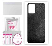 apgo Protective Skin Sticker for the back compatible with Vivo Y33S, Wrap Film, Foil, Vinyl - Pattern Black Leather