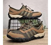 Zapatos de verano para vadear, zapatos transpirables con superficie de malla, zapatos de agua para hombres, zapatos de malla con agujeros, zapatos de Montañismo al aire libre, zapatos para hombres 39 negro