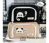 Estuche Maillard Panda negro de gran capacidad: perfecto para chicas de secundaria. negro