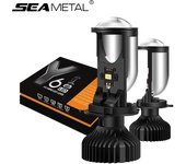 LED H4 9003 faro de automóvil H4 hi-lo mini lente de proyector bombillas de faro de estilo de coche 6000K 8000LM luz enfocada Y6 negro