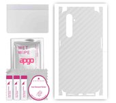 apgo Protective Skin Sticker for the back+sides compatible with Realme X50 Pro 5G, Full Wrap Film, Foil, Vinyl - Pattern Transparent Carbon