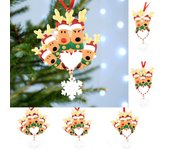 Decoración personalizada para árbol de Navidad, familia de renos, alce navideño, adorno artesanal para invierno 2021
