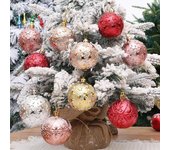 6 bolas navideñas/caja, adornos para árbol de Navidad, colgantes, decoración, regalo de Año Nuevo, fiesta de Navidad, decoración del hogar. 6cm