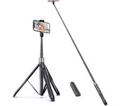 ATUMTEK Smartphone Selfie 165cm de largo Selfie hecho de control remoto Bluetooth Admite 360 grados para YouTube Sports Photo Trípode negro, palo, tipo, negro