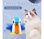 Juguete de peluche interactivo para gatos con sonido de pájaro realista y eléctrico inteligente con detección automática One Size azul