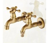 Grifo de pared de latón antiguo, estilo retro, pequeño, para piscina, decorativo, para jardín, para lavadora, fregona, agua fría, para WC