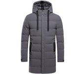 Chaqueta larga acolchada de algodón para hombre, abrigos casuales cálidos de invierno, ropa de moda para hombre, chaqueta de plumón 2XL negro
