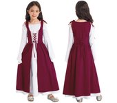 Disfraz medieval para niña, vestido largo de princesa medieval renacentista, disfraz de Carnaval de Halloween, vestido de fiesta Cosplay 5-6 Years púrpura
