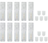 Tubo de brillo labial de 2 ml, vacío, transparente, portátil, ligero, rellenable, botella de bálsamo labial vacía.