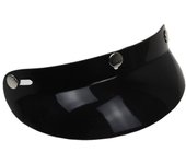 Universal negro 3-Snap casco de motocicleta lente pico cara abierta parasol visera escudo