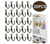 5/10/20 piezas de ganchos vintage para colgar en la pared, hebilla curva, cierre de cuerno, gancho para caja de joyería de madera, muebles, decoración del hogar 5PCS negro