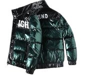 Chaqueta de invierno para hombre, parka gruesa y cálida, abrigo de algodón impermeable con cuello alto para hombre XXXL verde