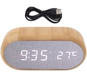 Reloj despertador digital de madera con control de voz, LED brillante, enchufe USB, despertador electrónico para el hogar.