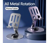 Soporte universal para teléfono móvil, de aluminio y metal, con rotación de 360 grados, diseño de doble eje plegable, estable y anticaídas 1PCS púrpura