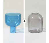 Juego de 2 piezas de terrario, maceta hidropónica, flores, portavelas, decoración, jarrón de cristal colorido, minijarrones