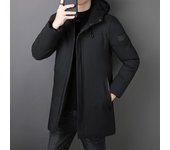 Ropa para hombre de primera calidad, marca de moda, con capucha, informal, de moda, larga, gruesa, parkas, chaquetas, abrigos cortavientos de invierno S