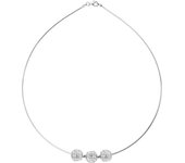 Collar - LOVA LOLA VAN DER KEEN - Trilogía - Plata de Ley 925 - Cristales Blancos - 42 cm