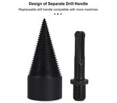 1 Juego de brocas eficientes para dividir troncos de leña, brocas fáciles de usar, brocas para dividir madera de alta dureza para el hogar negro