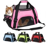 Transportín para perros y gatos, de malla transpirable, suave, para viajes, para perros pequeños y gatos, para exteriores, tipo tienda de campaña, bolso de mano para mascotas. S 43x20x26cm