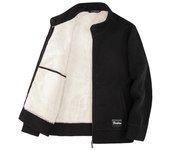 Chaqueta polar para hombre, cuello alto informal, chaqueta cálida de polar y polar grueso, ropa de abrigo L