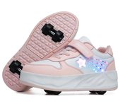 Zapatos de escape Patines de flash desmontables y caminables con poleas de cuatro ruedas para niños Zapatillas de moda para hombres 32