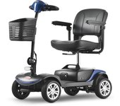 Elderly 4-wheel electric scooter S1 sport foldable 4-wheel electric skateboard 300W 12AH Advanced mobility bicycle blue azul