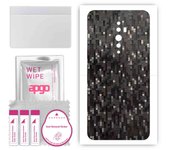 apgo Protective Skin Sticker for the back compatible with Oppo Reno2 Z, Wrap Film, Foil, Vinyl - Pattern Carbon Black Pixel