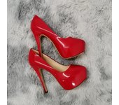 Zapatos de tacón alto para mujer, tacones de aguja con punta redonda de 14cm, zapatos de boda rojos sexys para mujer, tacones de plataforma negros de talla grande 35 blanco