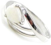 Bague Argent 'Déesse Opale' Blanc argenté (rhodié) - 15x8 mm 54 blanco
