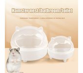 Baño para hámster, transparente, con arena, arenero para animales pequeños, cama para hámster, accesorios para jaula. S
