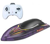 Barco de control remoto para adultos y niños, lancha motora de control remoto de alta velocidad de 2,4 GHz para piscina y lago, barco eléctrico de juguete con luz LED 1 Battery púrpura