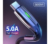QOOVI 5A 2m Cable USB tipo C Micro USB Carga rápida Teléfono móvil Cargador Android Cable de datos tipo C para iPhone 11 Huawei P40 P30 Mate 30 Xiaomi Mi9 2m(6.6ft) negro