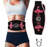 Cinturón de estimulación muscular, estimulador eléctrico de abdominales, cinturón tonificador abdominal EMS, masajeador adelgazante corporal, masajeador de fitness color rosa