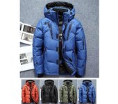 Chaqueta de plumón grueso de pato blanco para hombre, abrigo de nieve, parkas para hombre, ropa de marca cálida, ropa de abrigo de invierno XS negro