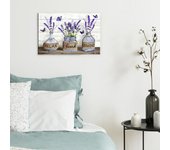 1 Juego de pintura decorativa, exquisito patrón Floral, arte de pared, pintura colgante para decoración de vacaciones de granja púrpura