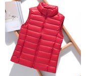 Chaqueta de plumas para mujer, chaleco sin mangas para otoño e invierno, chaqueta acolchada ligera y cálida, prendas de vestir exteriores para mujer S azul marino