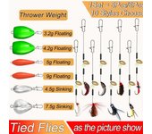 Juego de 5 moscas listas para atar con cucharilla giratoria/lanzador para pesca de trucha, para pesca con mosca, caña/carrete normal, señuelo de pesca, cebo artificial Style1-5Pcs/Set