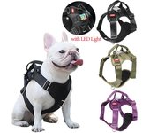Nuevo Arnés LED para mascotas, para perros medianos y grandes, correas para el pecho, chaleco ajustable para cachorros, chaleco para perros, Chihuahua, Pug, Labrador, accesorios para S Bust 50-66cm negro