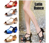 Zapatos de práctica de baile de Salsa para mujer, zapatos de baile para niñas, tacones de 4,5 cm, zapatos de baile latino para niños 30 negro