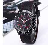 1 reloj electrónico para hombre con pantalla LED digital y despertador, LXY rojo